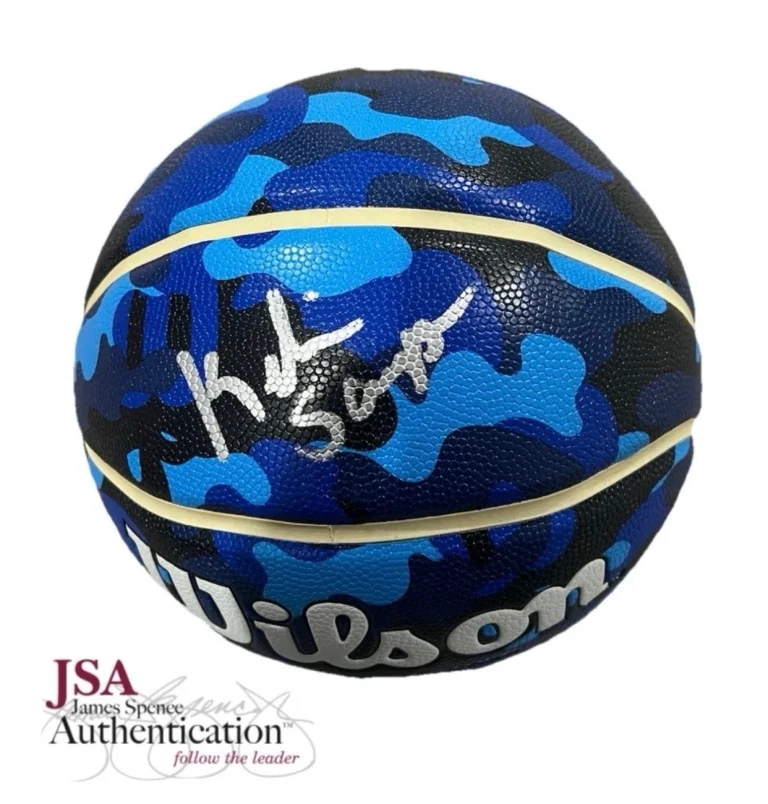 KELVIN SAMPSON signed (HOUSTON COUGARS) Official size basketball JSA CE92049