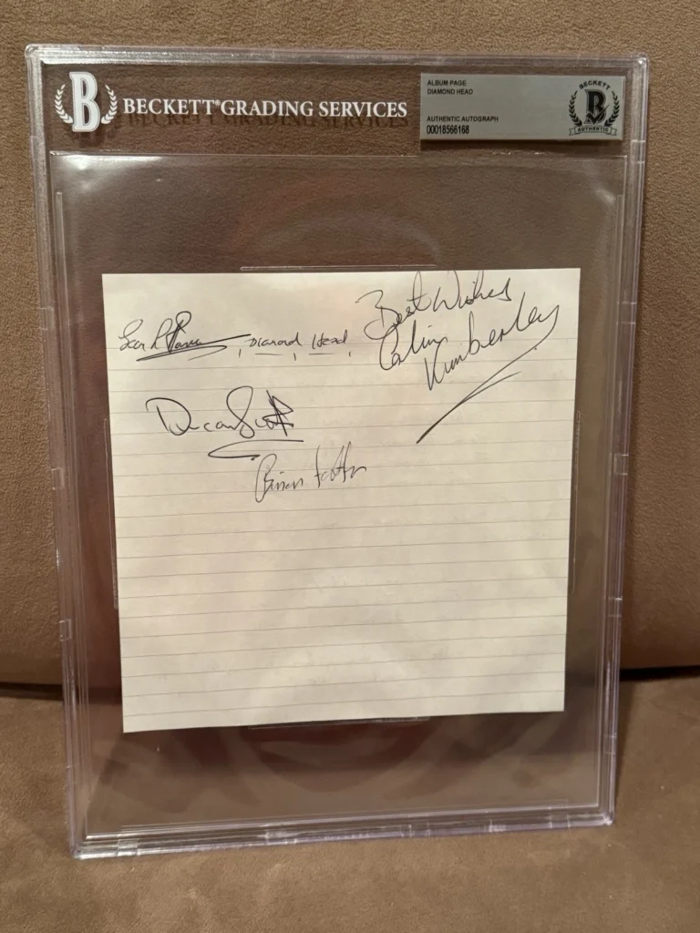 The Band “Diamond Head” Signed Autographed Album Page by 4 Beckett Brian Colin +