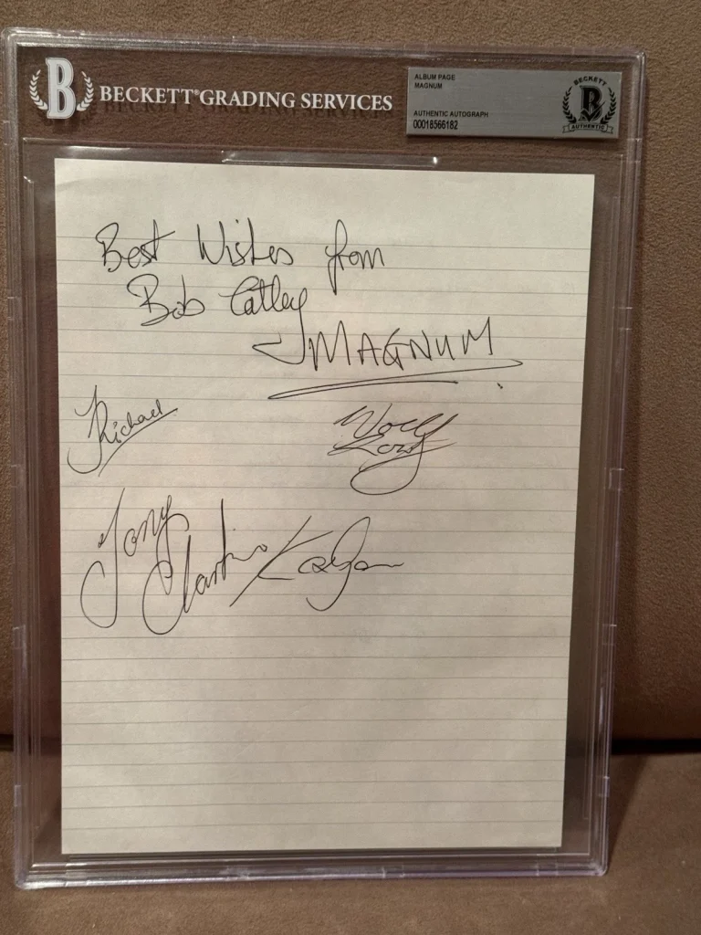 The Band “Magnum” Signed Autographed Album Page by 5 Beckett Bob Richard Tony +