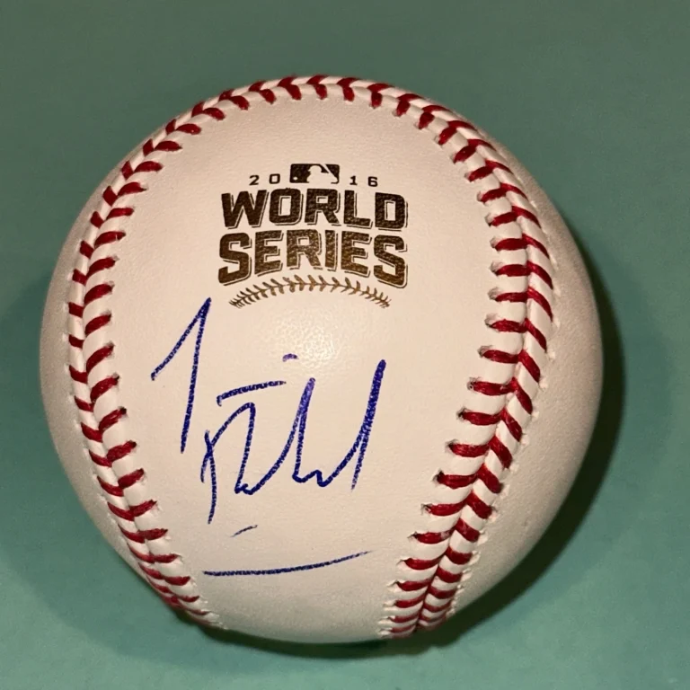 JIM BELUSHI (Cubs) Signed Official 2016 WORLD SERIES Baseball Beckett (BAS)