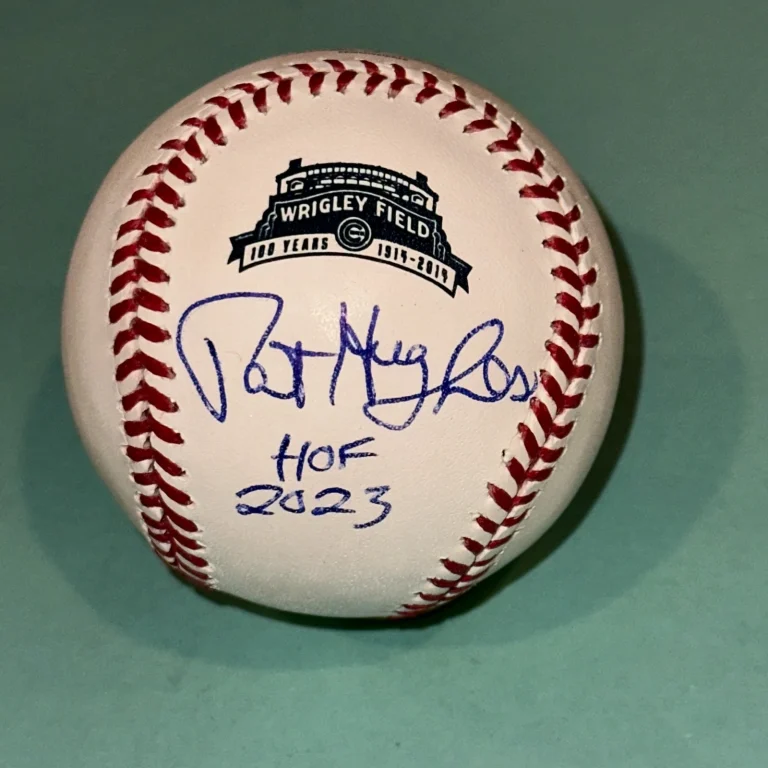 PAT HUGHES Signed Official MLB WRIGLEY 100th Ann. Baseball Beckett BAS & HOF Ins