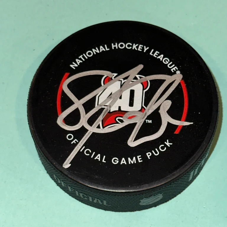 SHELDON KEEFE Signed New Jersey DEVILS 40th Ann Official GAME Puck Beckett (BAS)