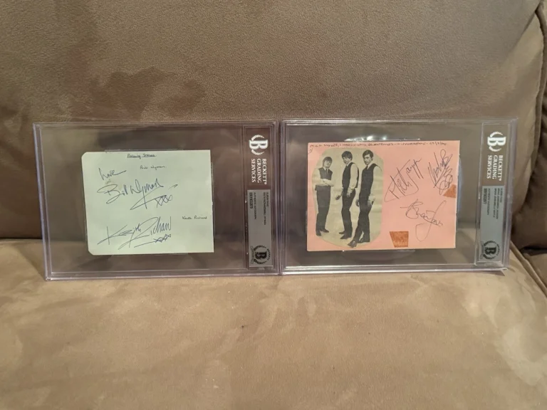 Rolling Stones Signed Set - Jagger Richards Wyman Watts Jones Beckett Slabbed