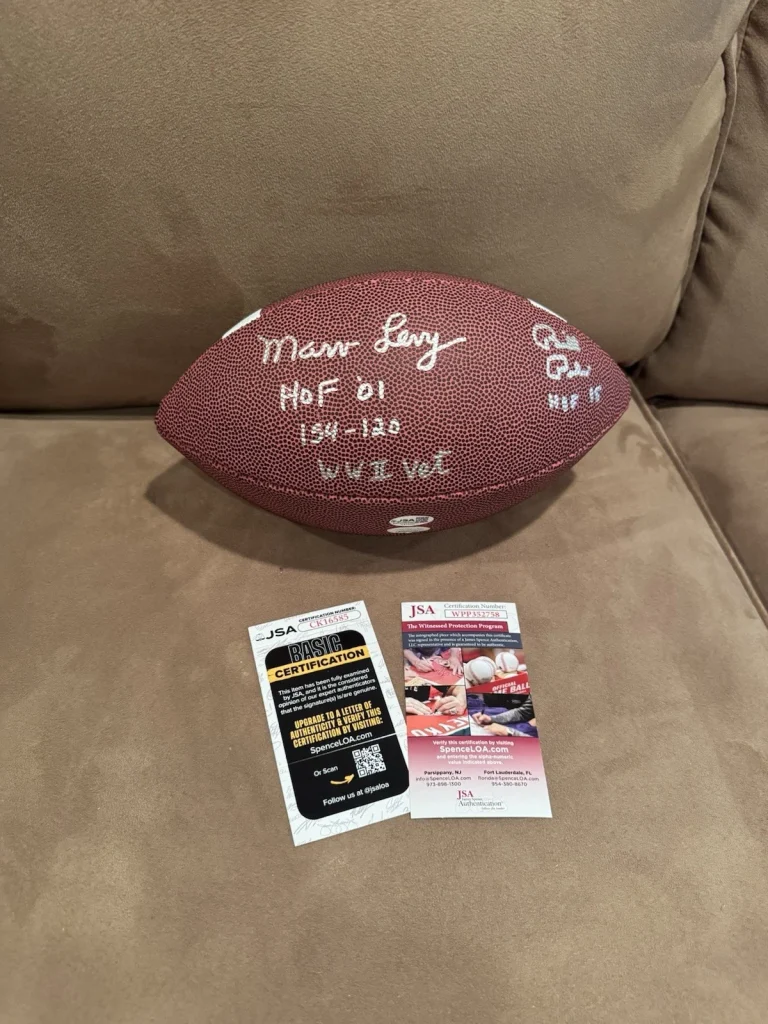 Marv Levy Bill Polian Signed Football JSA, Buffalo Bills W/ Many Inscriptions