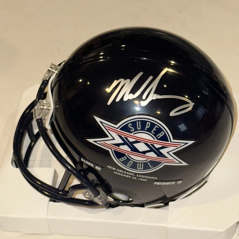 MIKE SINGLETARY Signed Chicago BEARS SUPER BOWL XX VSR4 Mini-helmet Beckett BAS
