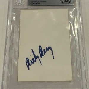 RICKY BERRY Signed INDEX CARD Beckett (BAS) Encapsulated