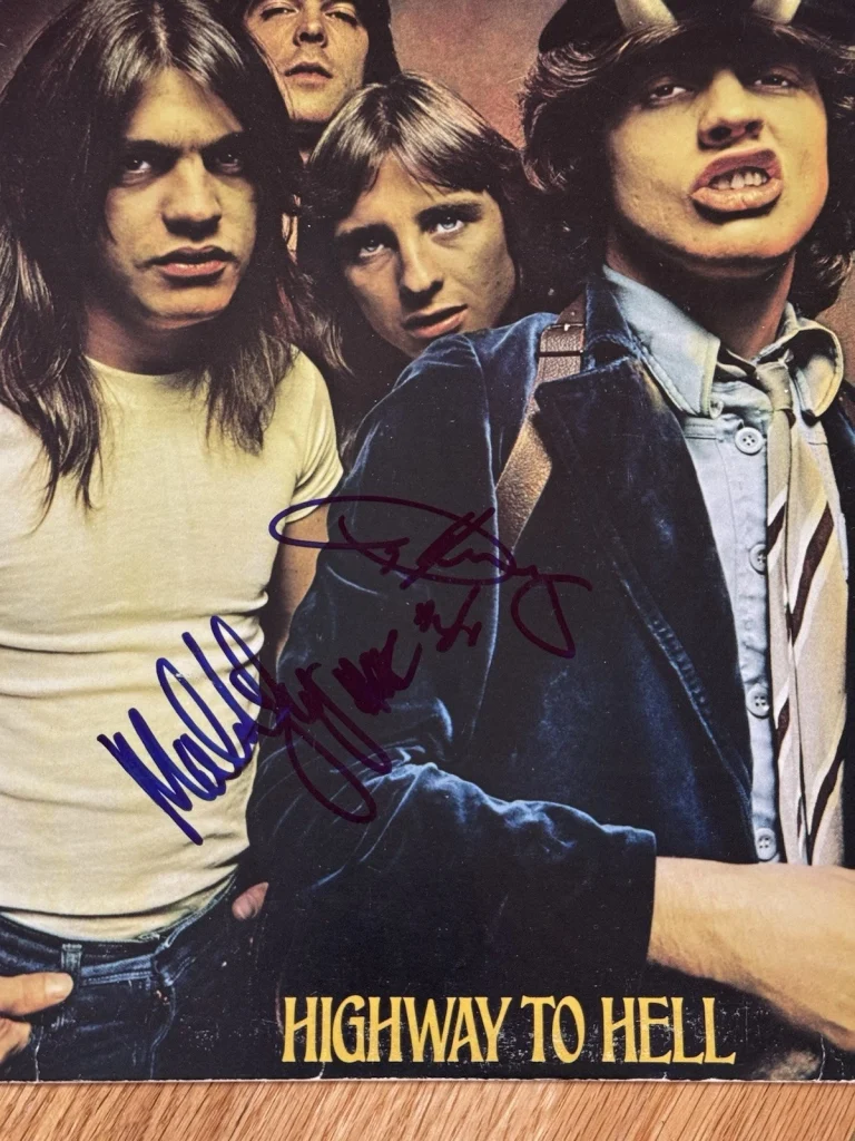 Rare AC/DC Signed Autographed Highway To Hell Album Malcolm + Angus Young JSA