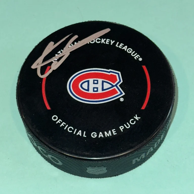 ARBER XHEKAJ Signed Montreal CANADIENS Official GAME Puck Beckett (BAS)