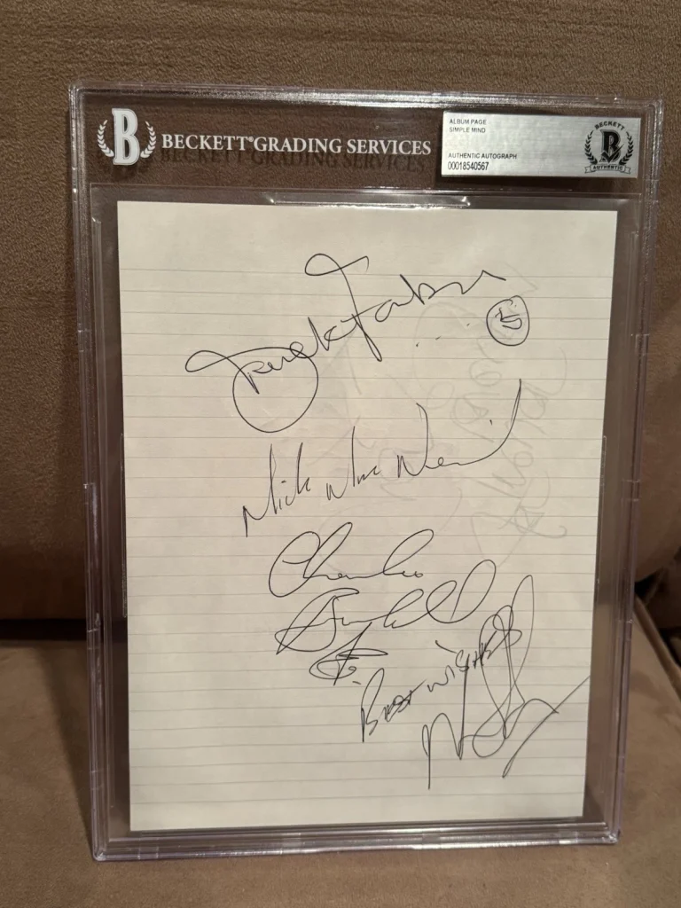 Simple Minds Signed Autographed Album Page Beckett Slab 1980+/- Derek Charlie +