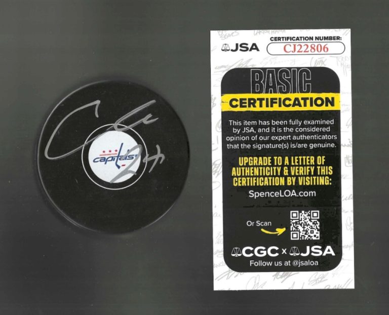 Connor McMichael Signed Washington Capitals Puck JSA COA