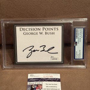 George W Bush SIGNED AUTOGRAPHED DECISION POINTS Book Plate PSA Slabbed POTUS
