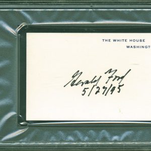 Gerald R. Ford "5/27/95" Authentic Signed 2.5x4 White House Card PSA/DNA Slabbed