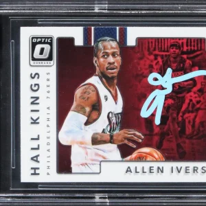 Allen Iverson Signed 2017 Donruss Optic Hall Kings #18 Card Auto 10! BAS Slabbed