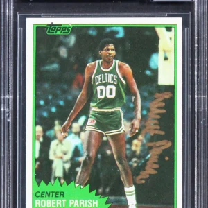 Celtics Robert Parish Signed 1981 Topps #6 Card Auto Graded Mint 10! BAS Slabbed