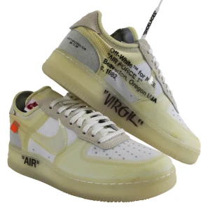 Virgil Abloh Signed 2017 Nike Off White Air Force 1 Low "The Ten" Shoes BAS LOA