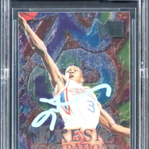 76ers Allen Iverson Signed 1996 Metal #236 Rookie Card Auto Mint 10! BAS Slabbed
