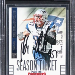 Patriots Rob Gronkowski Signed 2014 Panini Contenders #68 Card Auto 10! BAS Slab