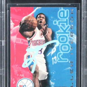 76ers Allen Iverson Signed 1996 Skybox Premium #216 Rookie Card BAS Slabbed