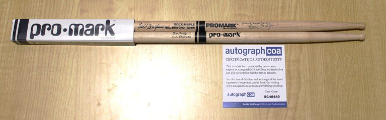 BILL BRUFORD OR KING CRIMSON-YES SIGNED AUTOGRAPHED DRUM STICKS ACOA COLLECTIBLE MEMORABILIA