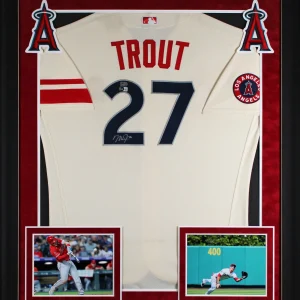 Angels Mike Trout Signed White Nike City Connect Framed Jersey BAS #AD64294