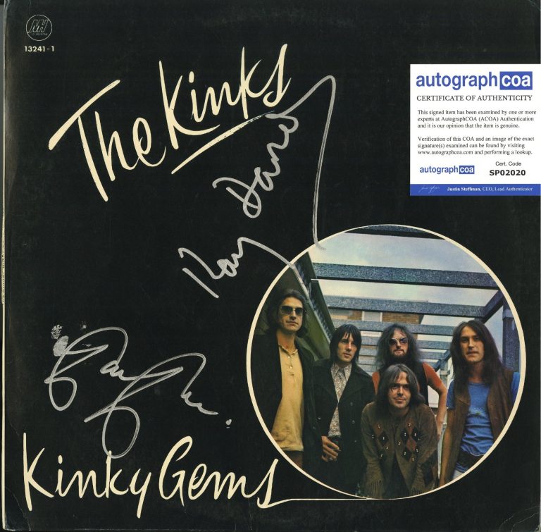 Kinks Kinky Gems import vinyl record SIGNED Ray and Dave Davies. ACOA