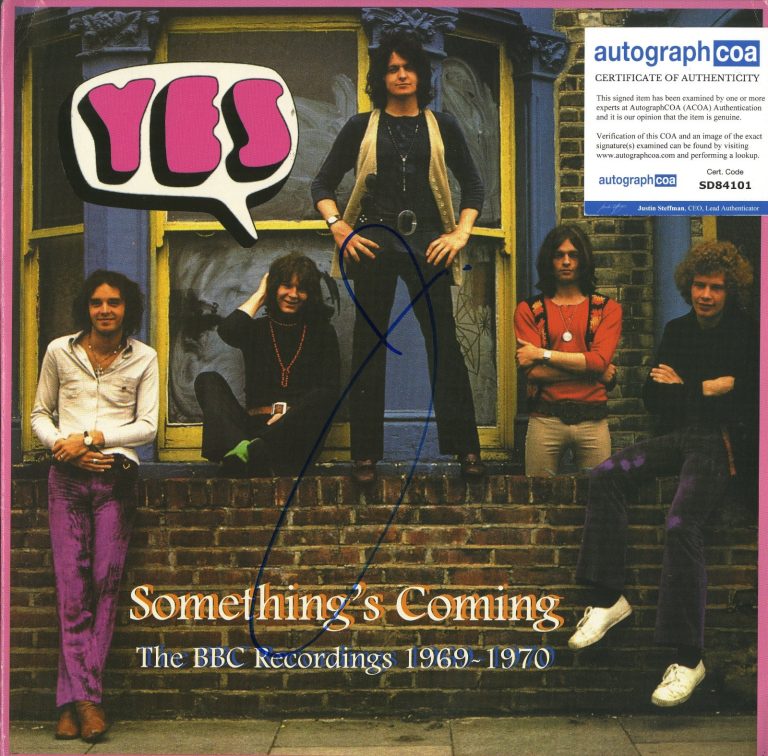 YES Something's Coming BBC Recordings Vinyl Record SIGNED Jon Anderson ACOA