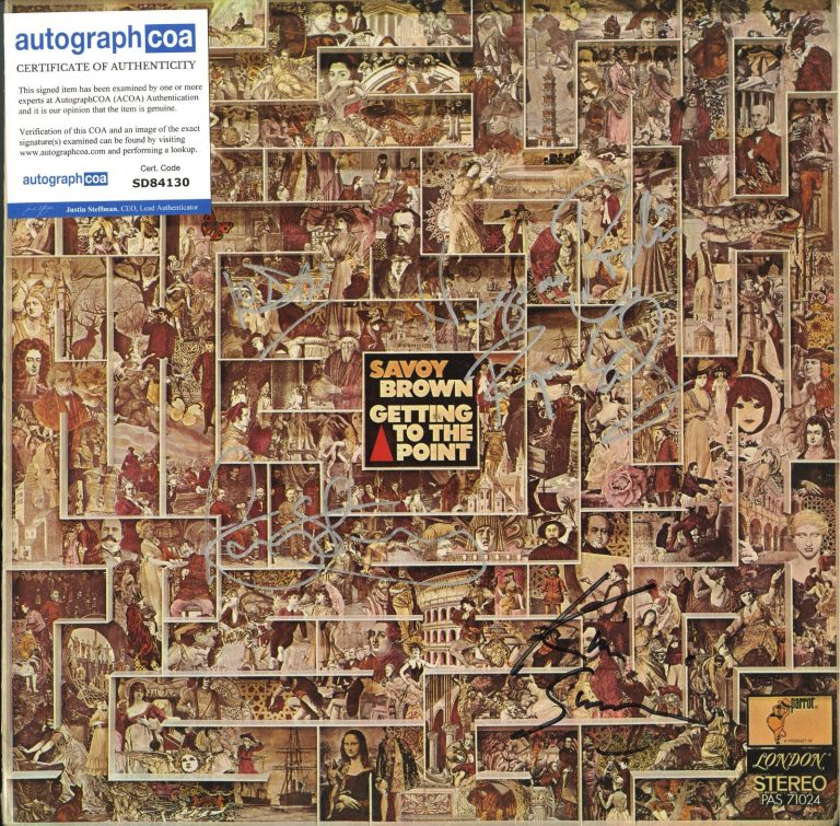 SAVOY BROWN signed Record, Kim Simmonds, Lonsome Dave, Roger, Tony ACOA Foghat