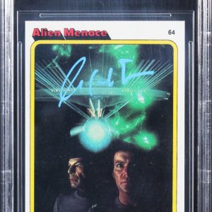 William Shatner Authentic Signed 1979 Star Trek #64 Alien Menace Card BAS Slab