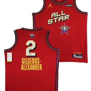 Thunder Shai Gilgeous-Alexander Signed Red ASG Nike Jordan Swingman Jersey BAS