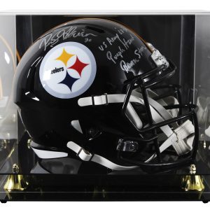 Steelers Rocky Bleier "3x Insc" Signed Full Size Speed Rep Helmet W/ Case BAS W