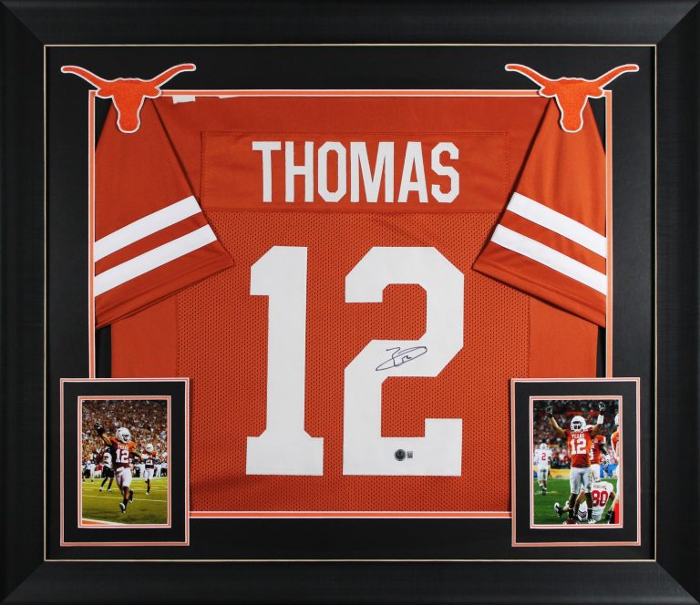 Texas Earl Thomas Authentic Signed Burnt Orange Pro Style Framed Jersey BAS Wit
