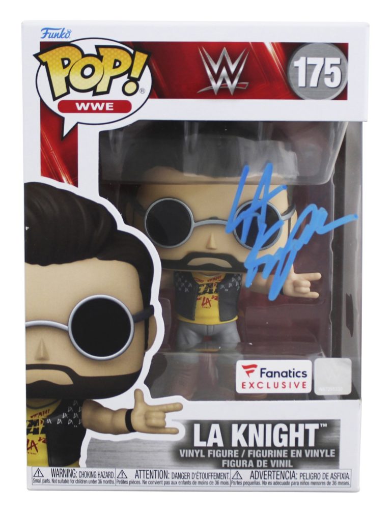 LA Knight Bro Authentic Signed WWE #175 Funko Pop Vinyl Figure BAS #BR79901