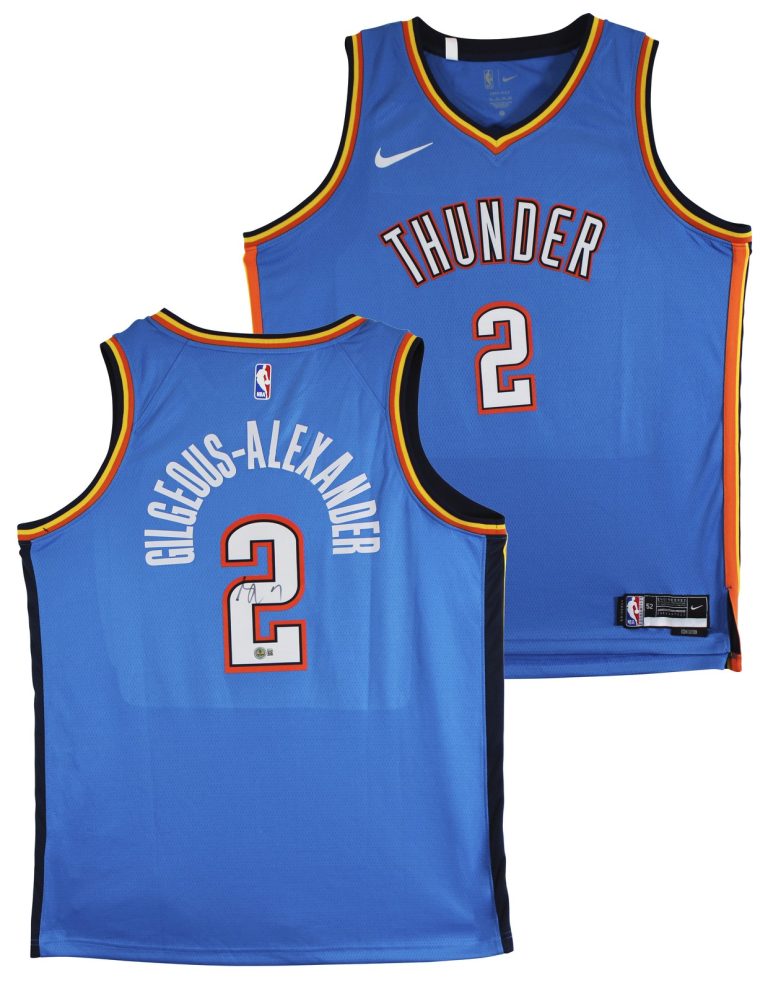 Thunder Shai Gilgeous-Alexander Signed Blue Nike Icon Edition Jersey BAS
