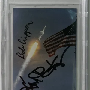ROBERT CRIPPEN EUGENE KRANZ DUAL SIGNED PHOTOGRAPH ASTRONAUT AUTOGRAPH BAS BGS