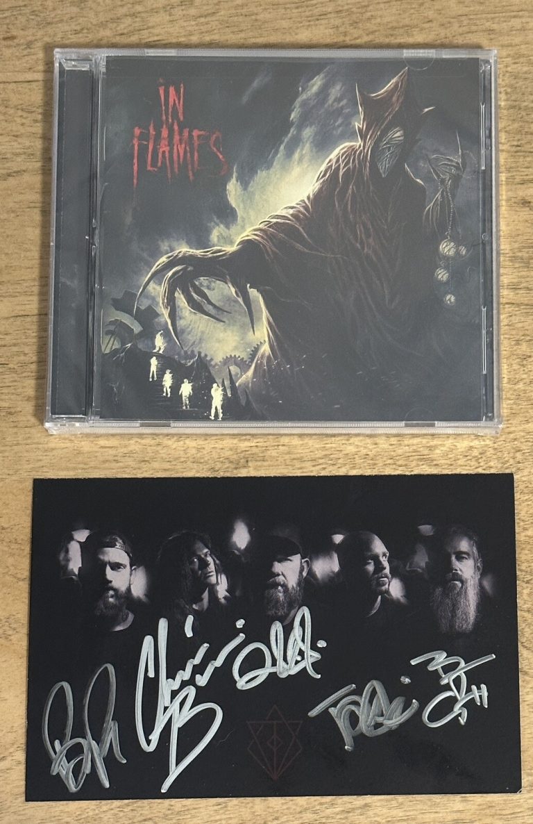In Flames Foregone 2023 CD & SIGNED AUTOGRAPHED FULL BAND PHOTOGRAPH INSERT #1