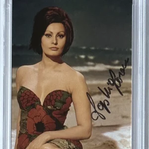 SOPHIA LOREN AUTOGRAPHED PSA DNA COA SIGNED SUPERMODEL PHOTOGRAPH SEXY SWIMSUIT