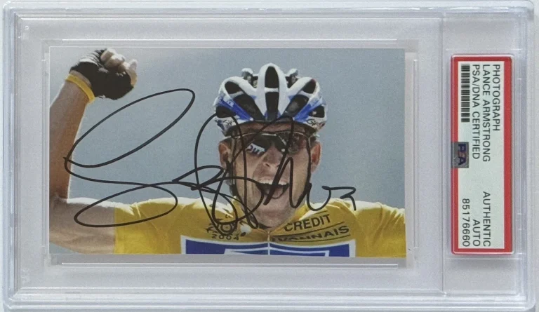 LANCE ARMSTRONG SIGNED PHOTOGRAPH PICTURE TEAM USA CYCLING WIN AUTOGRAPH PSA DNA