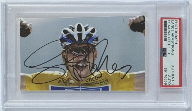 LANCE ARMSTRONG SIGNED PHOTOGRAPH PICTURE TOUR DE FRANCE AUTOGRAPH PSA DNA COA