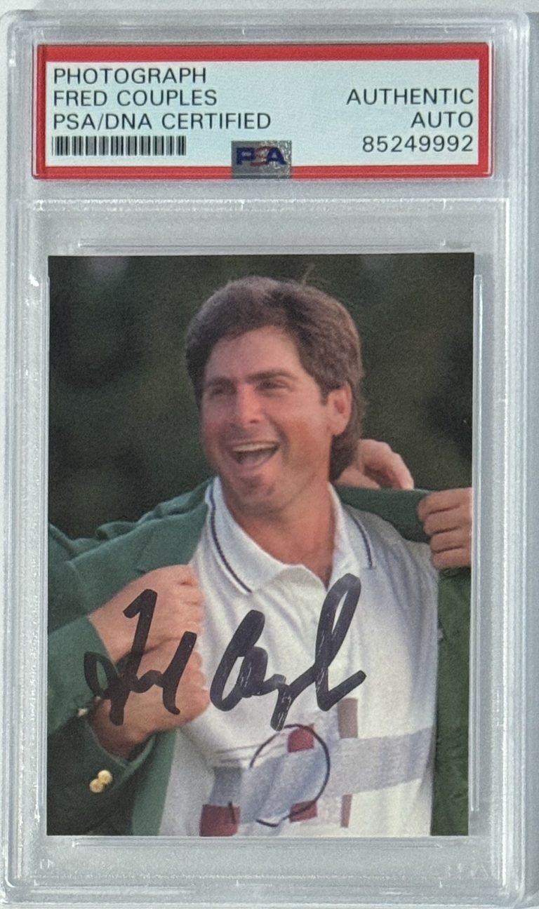 FRED COUPLES SIGNED MASTERS GREEN JACKET CHAMP PHOTOGRAPH PSA DNA COA AUTOGRAPH