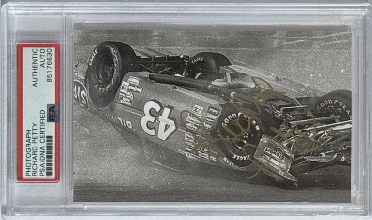 RICHARD PETTY NASCAR CRASH SIGNED PHOTOGRAPH AUTOGRAPH PSA DNA COA PICTURE