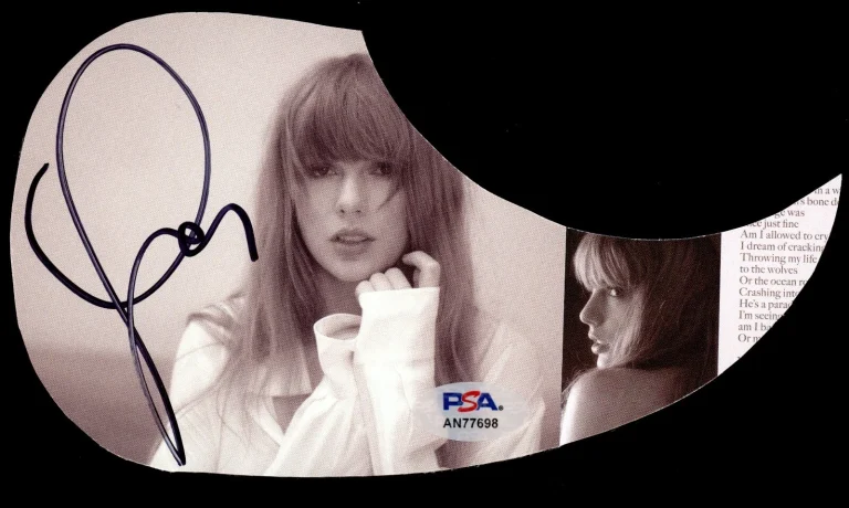 TAYLOR SWIFT SIGNED GUITAR PICK GUARD PSA DNA COA PHOTO LYRIC ACOUSTIC PICKGUARD