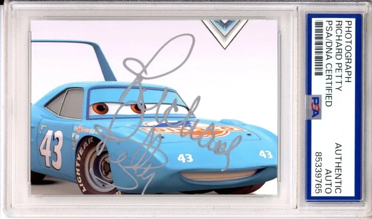 RICHARD PETTY DISNEY CARS SIGNED PHOTOGRAPH AUTOGRAPHED PSA DNA COA CERTIFIED