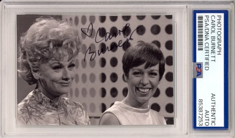 CAROL BURNETT SIGNED SHOW YOUNG PHOTOGRAPH PSA DNA COA CERTIFIED AUTOGRAPHED