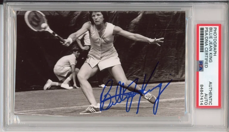 BILLIE JEAN KING SIGNED PHOTOGRAPH PSA DNA COA CERTIFIED AUTOGRAPH WIMBLEDON