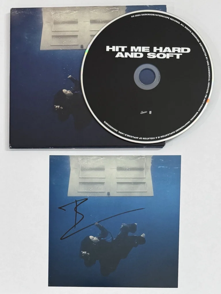 BILLIE EILISH HIT ME HARD & SOFT SIGNED ART CARD PHOTOGRAPH & CD Beckett BAS COA