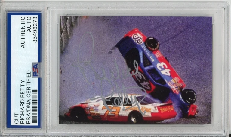 RICHARD PETTY NASCAR CRASH FLIP SIGNED PHOTOGRAPH AUTOGRAPH PSA DNA COA PICTURE