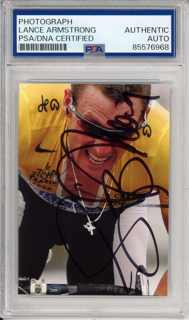LANCE ARMSTRONG SIGNED PHOTOGRAPH PICTURE TEAM USA CYCLING AUTOGRAPH PSA DNA COA