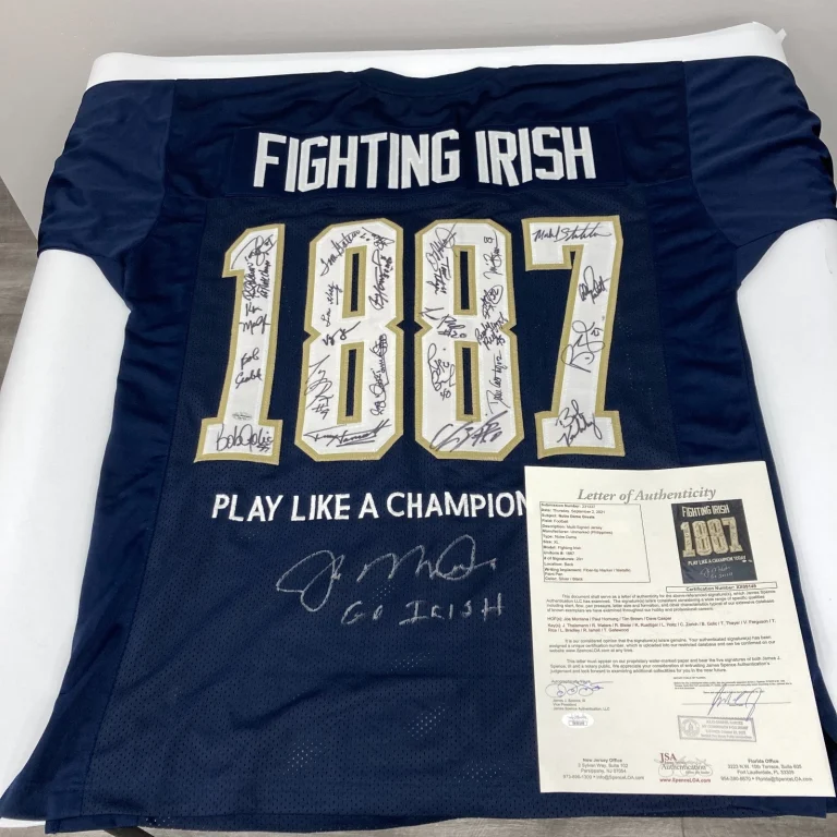 Notre Dame Fighting Irish Legends Multi Signed Jersey 20+ Sigs JSA Joe Montana