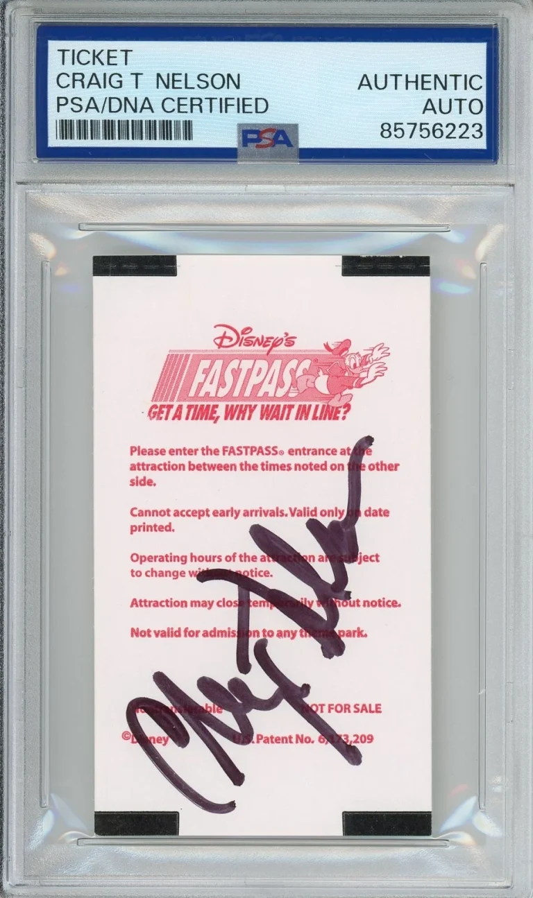 CRAIG T NELSON SIGNED WALT DISNEY LAND INCREDICOASTER FASTPASS PSA DNA AUTOGRAPH