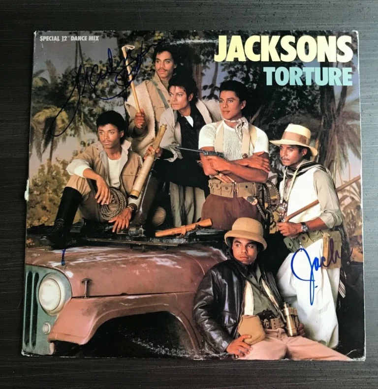 * JACKSON'S * signed vinyl album * TORTURE * MARLON & JACKIE JACKSON * PROOF * 2